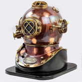 Vintage Mark V Diving Helmet with Wooden Base
